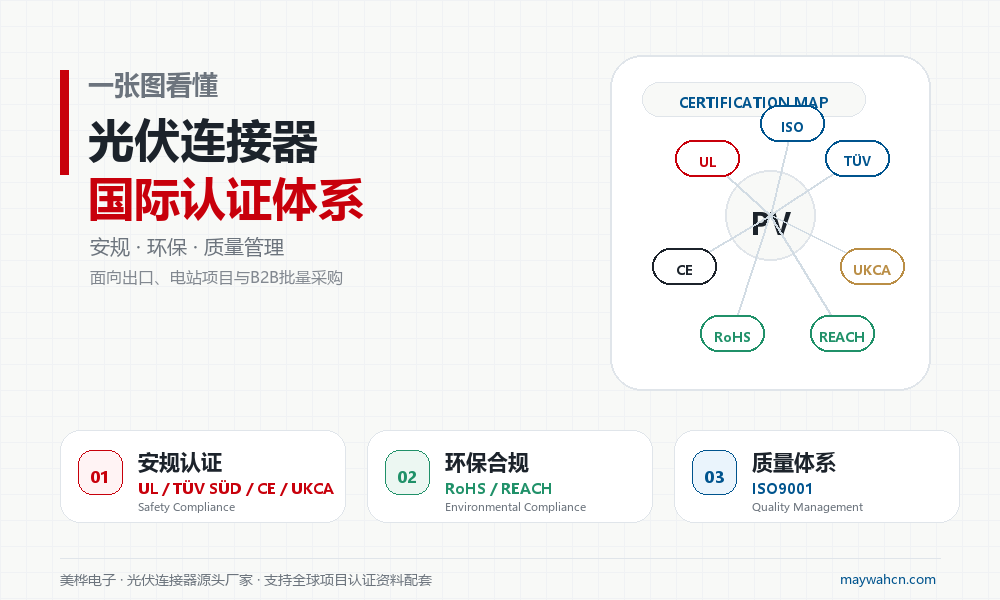 一张图看懂MC4连接器的国际认证体系