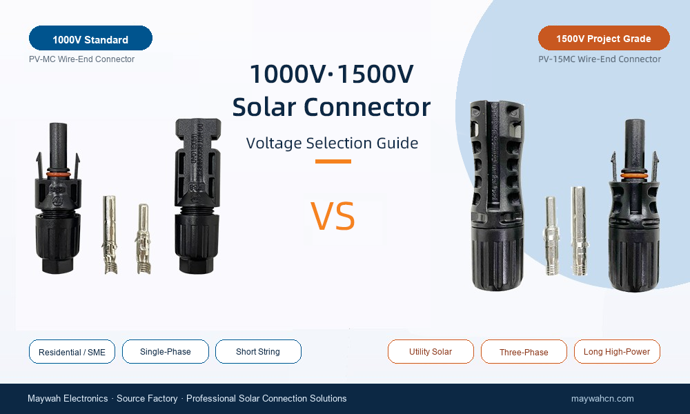 1000V vs 1500V MC4 Connectors: How Voltage Ratings Affect Your System Design?